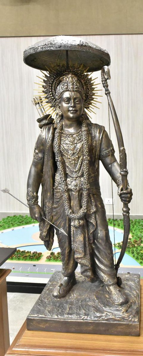 ANINewsUP's tweet photo. 5 architect firms have given a presentation before CM Yogi Adityanath for construction of a 151m tall statue of Lord Ram in Ayodhya. In the pedestal under statue,there will be a museum showcasing history of Ram Janmabhoomi&amp;related subjects.Selection of plot for statue is still on https://t.co/kQd4hH80RF