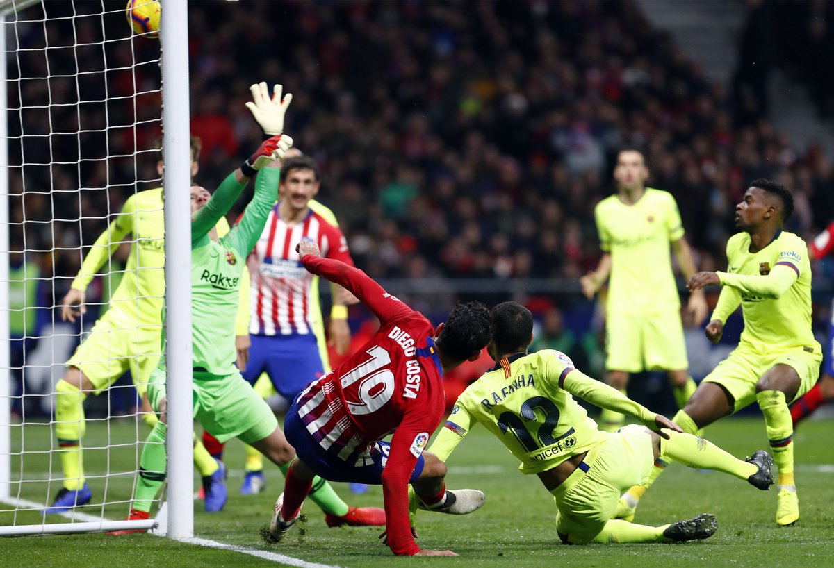 Diego Costa, en la acción del gol del Atlético (Foto: ATM).