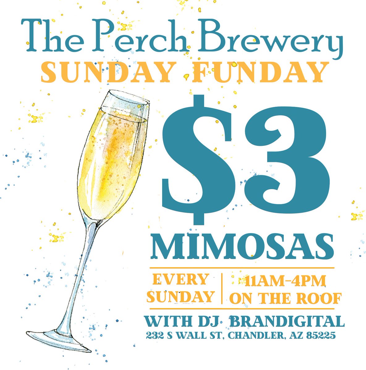perchbrewery's tweet photo. Join us tomorrow for our $3 Brunch Mimosas! 
11AM - 4PM on the roof with DJ BranDigital.
21+ https://t.co/Rorrl0lT9J