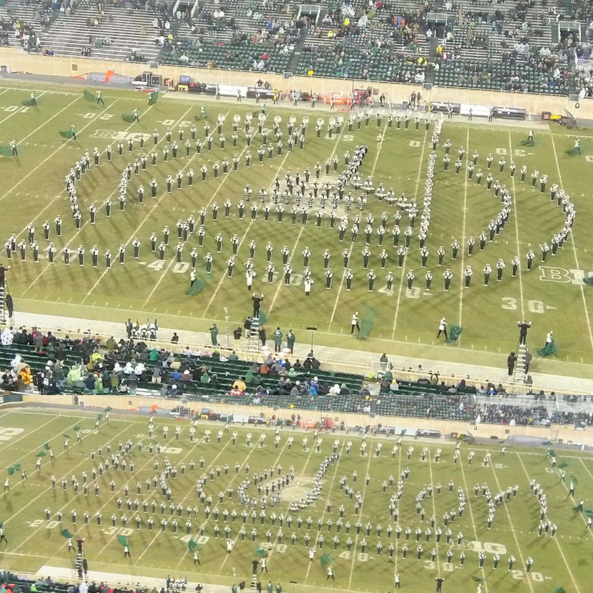 MSUMarchingBand's tweet photo. We salute the legacy of the Marvelous @TheRealStanLee and all the joy his work brought to millions. #Excelsior ! https://t.co/guy1pTUY46