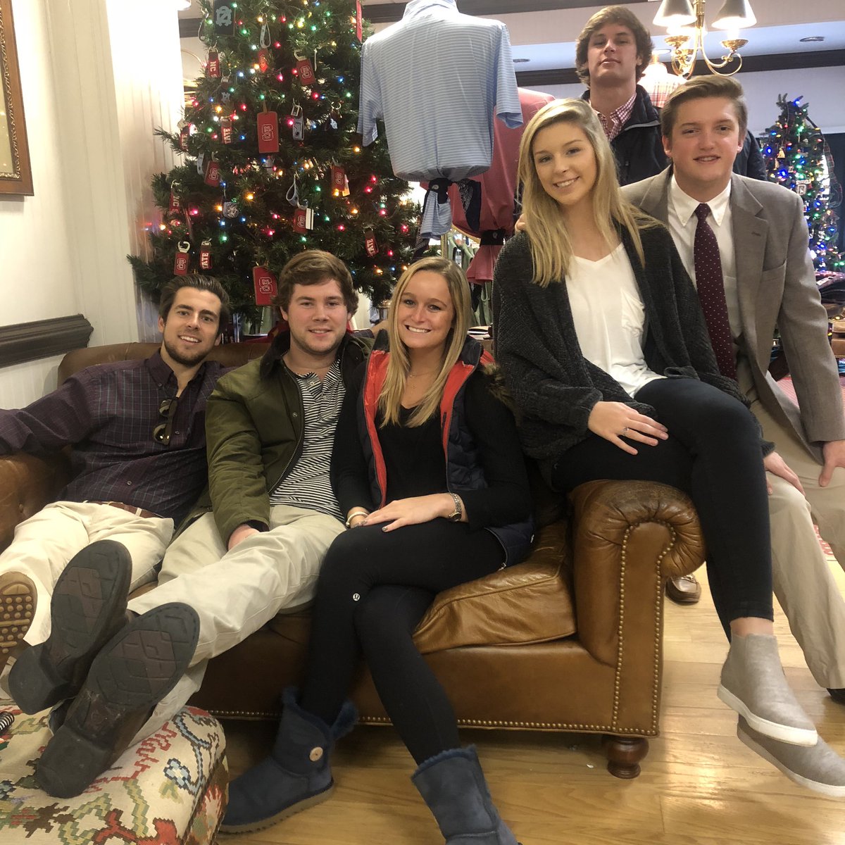OSPClothing's tweet photo. Crew at Nowells is getting hyped up for the Christmas season! @tdavenport13 @logs_earhart @katypowers16 @CarlyNigro @Sam_weeks2 @GarrettPatnesky https://t.co/SS3Z8aKViL