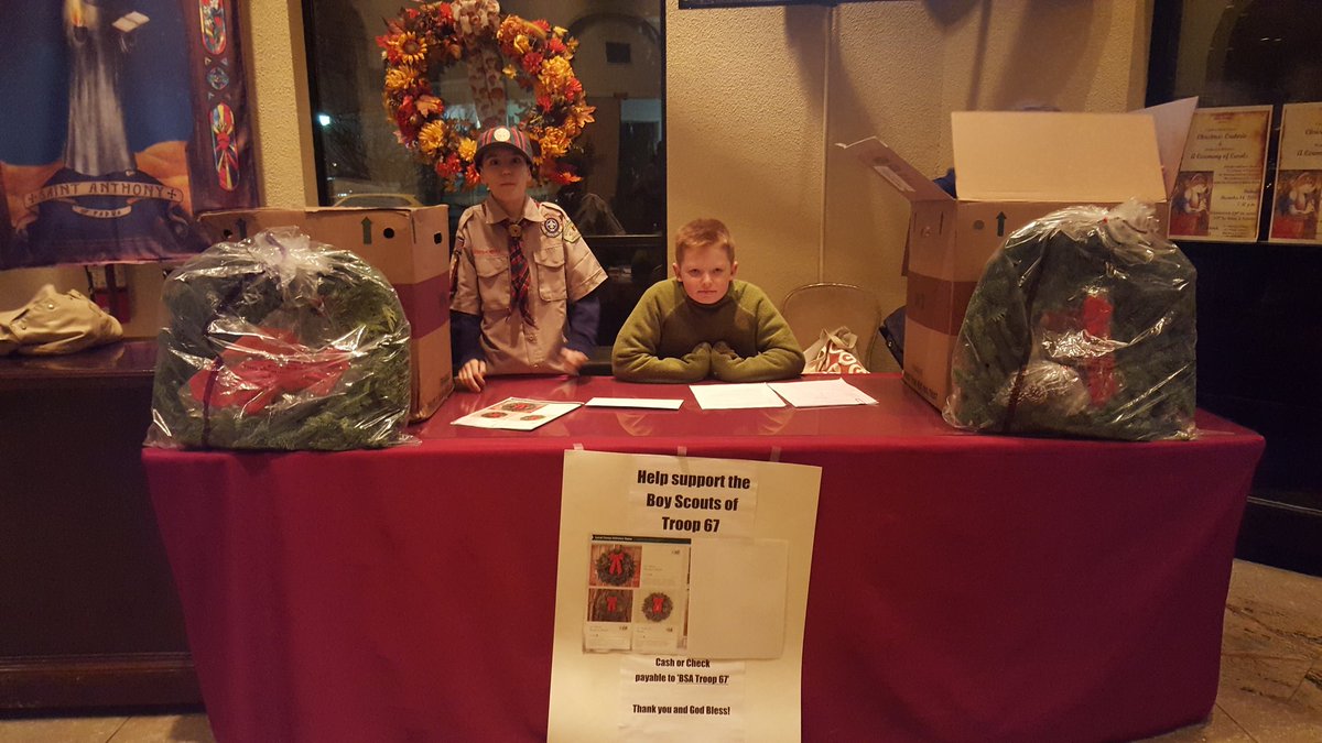 At St. Anthony's till 6:15. Or catch us tomorrow. 9:00am. #boyscoutstroop67