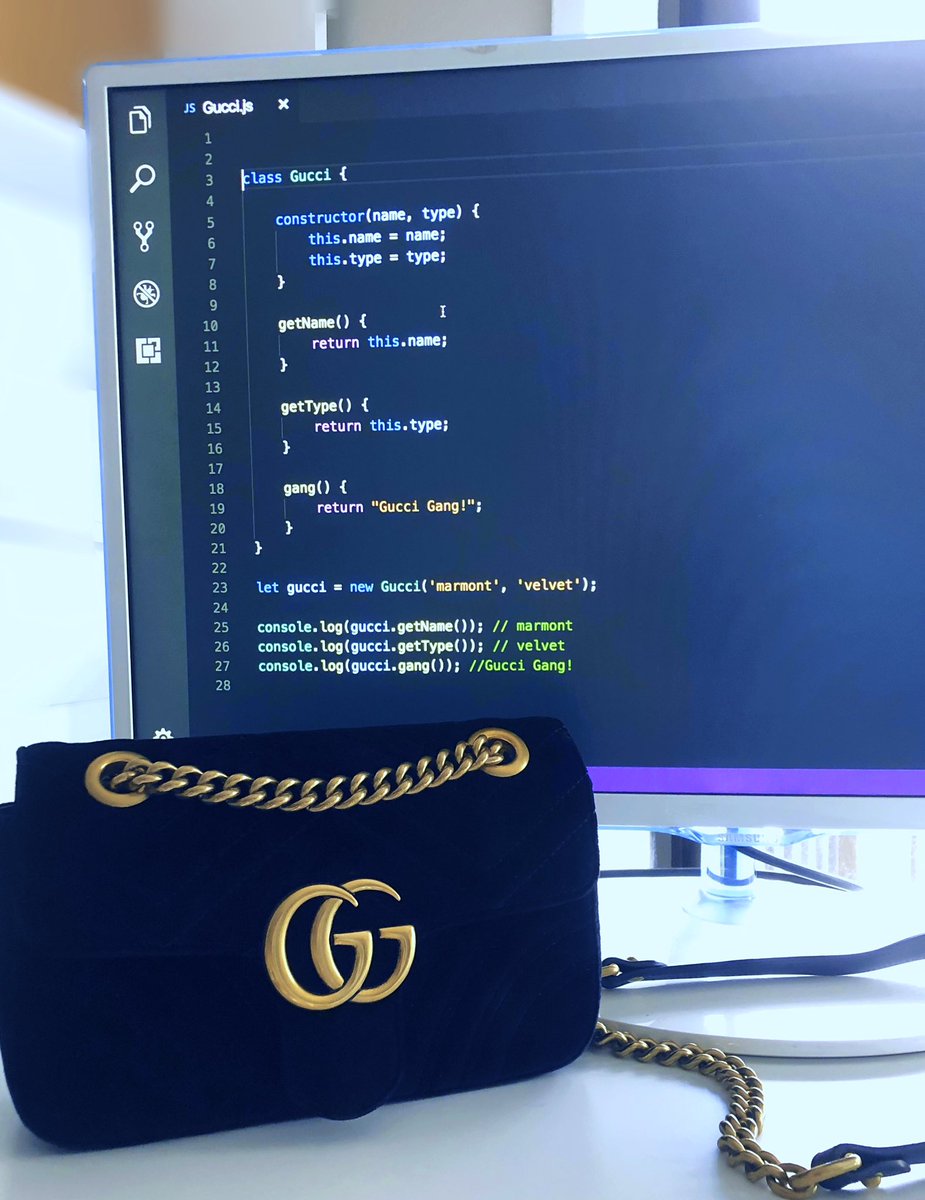 lindavivah's tweet image. Gucci Gang 😜 🖤
To learn about JavaScript Classes, read on .. 👓 instagram.com/p/Bp9nRI-Bas6/
#javascriptclasses #womenintech #javaScript #guccigang