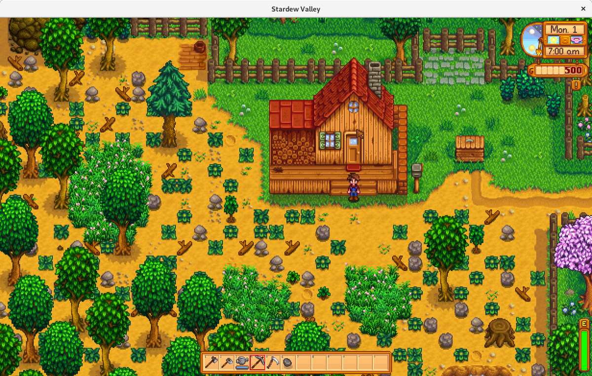 Screenshot of Stardew Valley in game running on FreeBSD