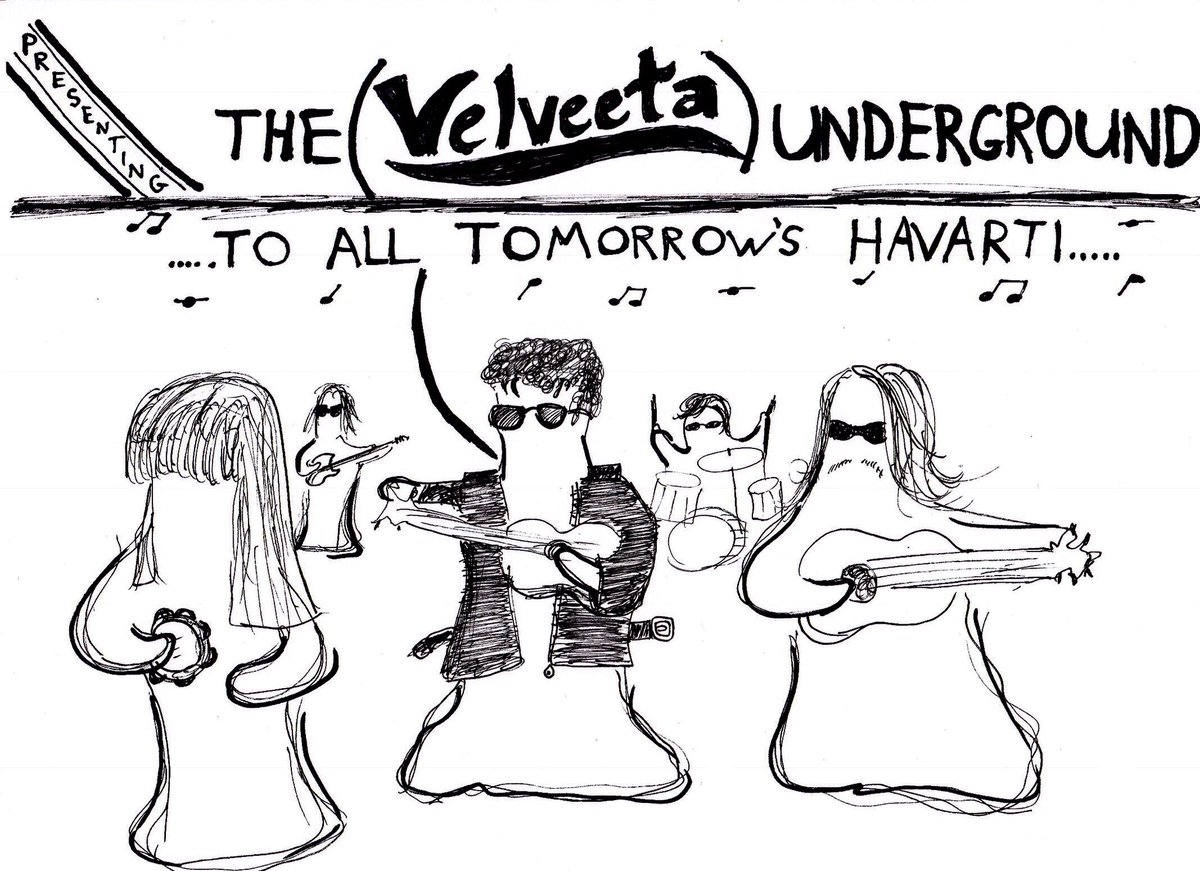 slavicgarlic's tweet photo. #Velveeta #Kraft #TheVelvetUnderground #TheVelveetaUnderground #LouReed #JohnCale #dumbcomic #webcomic #webcomics #VelvetUnderground #cheese #cheddar #havarti #AllTomorrowsParties #AllTomorrowsHavarti #havarti #cheesehumor #cheesehumour #swisscheese #nachos #gouda #pepperjack #ny https://t.co/YixdQy5Ir1