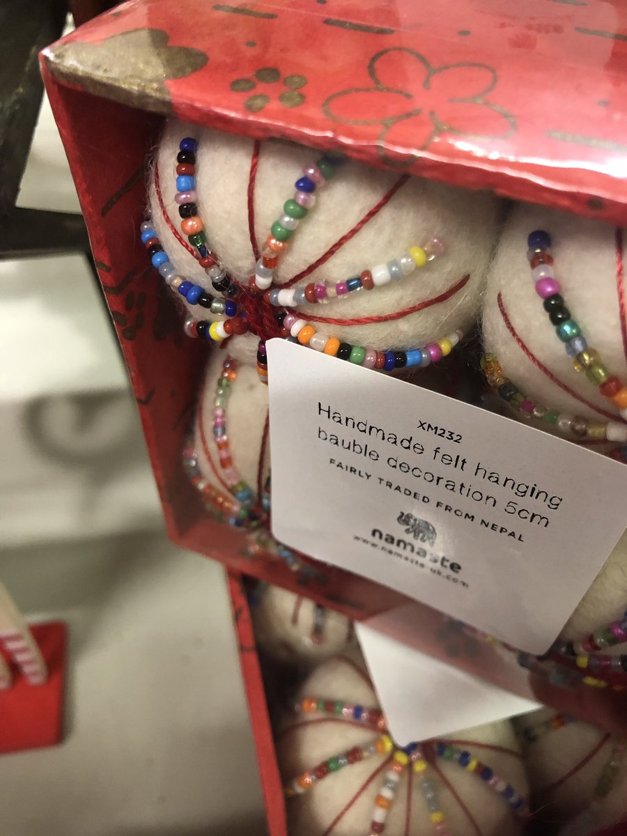 Decorate your Christmas tree with our fair trade decorations 🎄#Barnumspenarth #fairtrade