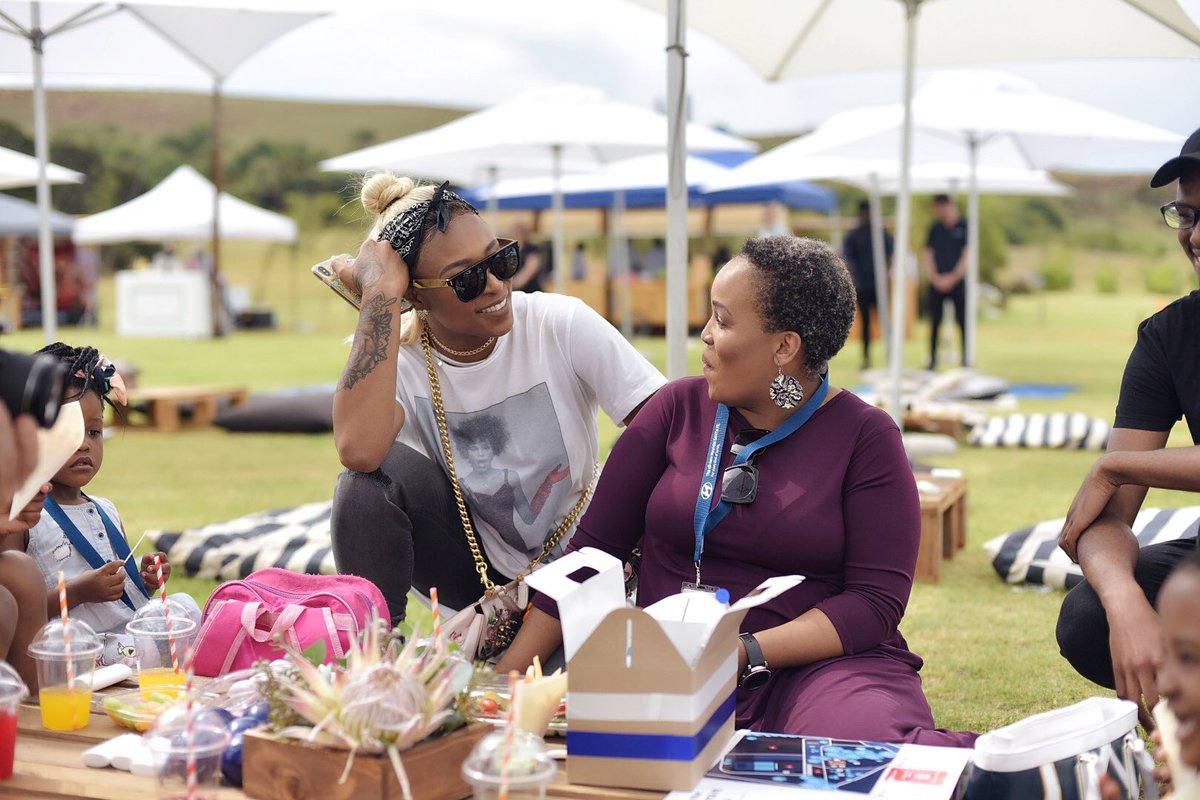 DJZinhle's tweet photo. Family fun at the #SantaFeFamilyDay event.. hey mami @tumi_morake.. thanks @HYUNDAISA https://t.co/0weeAGkteN