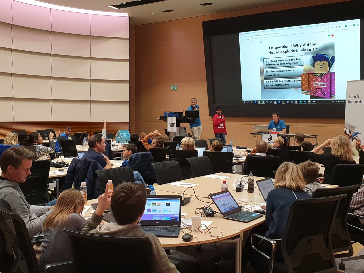 CoderDojoZH's tweet image. Our Ninjas presenting projects in topic "Protecting you home" on big stage in Zurich Development Center #CoderDojoZH #zurichinnovates
