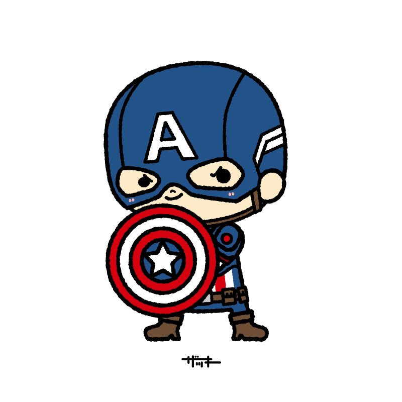 ザッキー キャプテン アメリカ描いてみた 頭身低くして描き直してみました ザキ絵 マーベル Marvel アベンジャーズ Avengersendgame キャプテンアメリカ Captainamerica 映画好きな人と繋がりたい 絵描きさんと繋がりたい イラスト