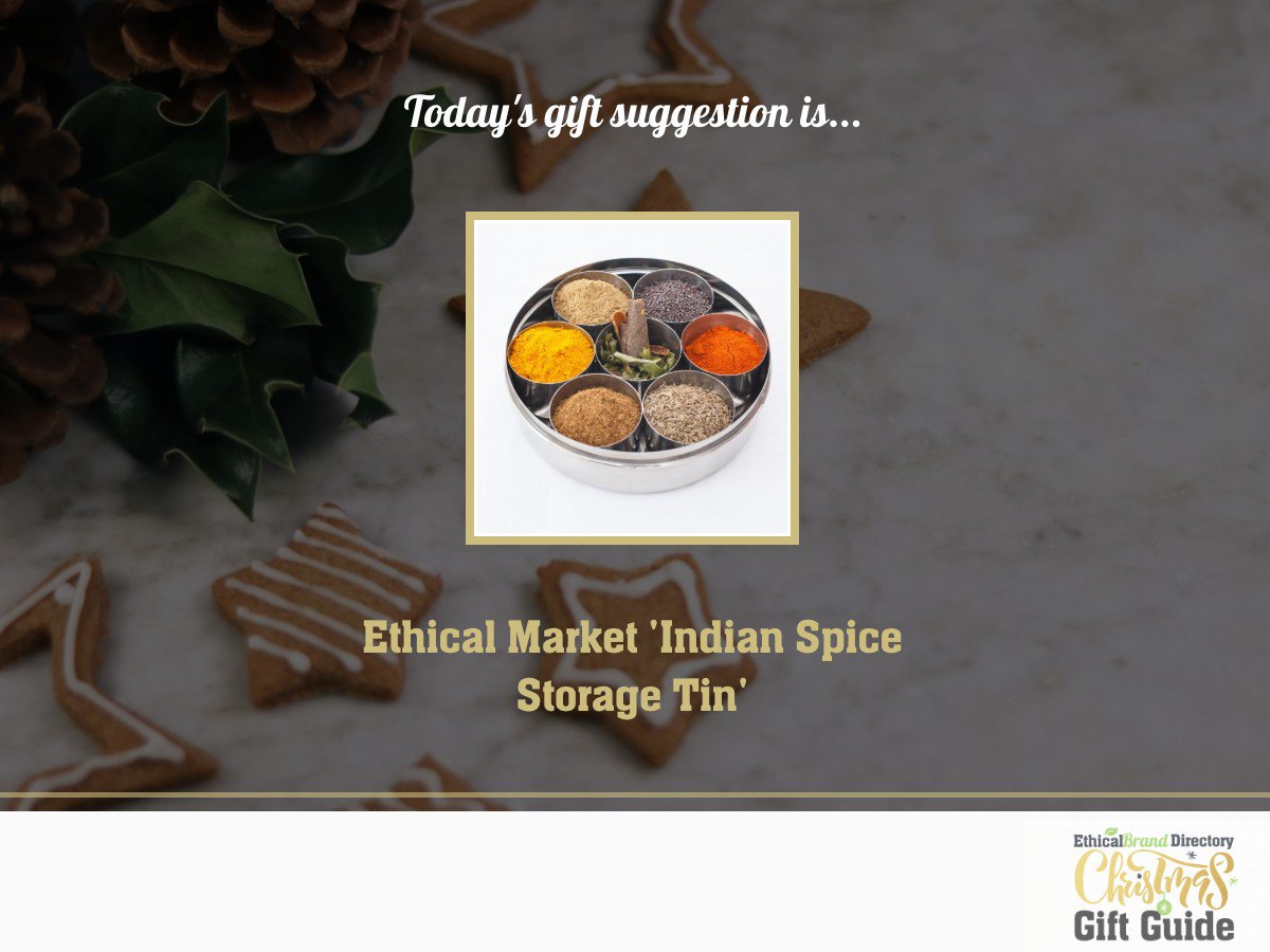 EthicalBrandAZ's tweet photo. Day 9 // Today's gift suggestion is the Indian Spice Storage Tin by @ethicaldotmkt. Perfect for the foodie who not only likes to eat but cook! Check out the full EBD advent calendar here! https://t.co/ZPDPRxMqt4 🌿 #ShopEthicalInstead #EthicalGiftGuide #EthicalChristmas https://t.co/93OQoh2pXB