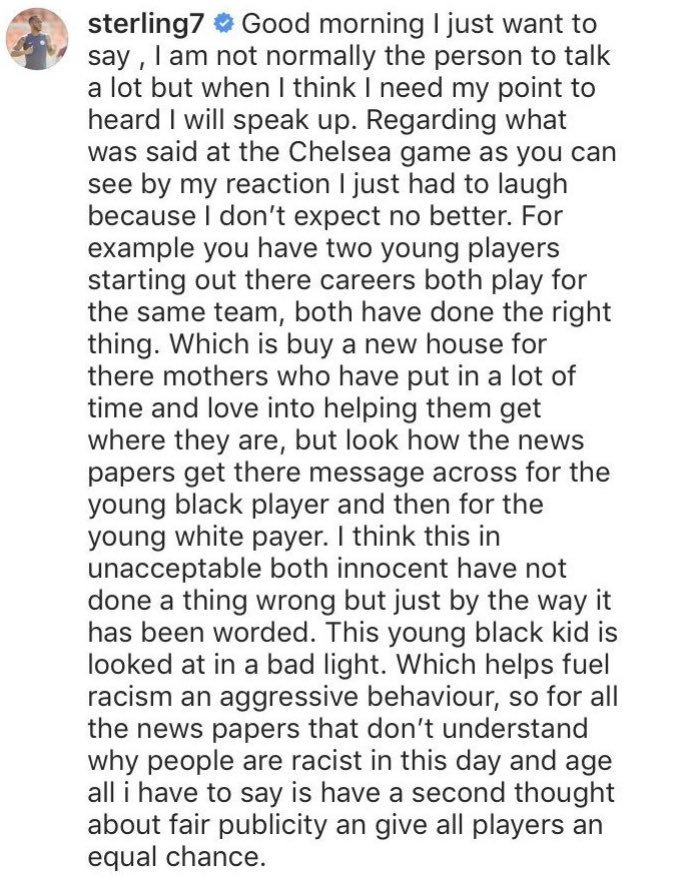 888sport's tweet photo. Powerful stuff from Raheem Sterling. 👏

#MCFC https://t.co/cyX5RDR1ob