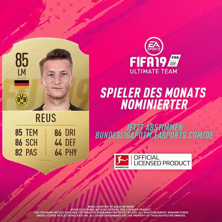 6⃣ Nominierte - nur 1⃣ kann gewinnen 🗳️ #POTM #FUT #FIFA19 @BVB
Stimme ab für @woodyinho und mache ihn zum #BundesligaPOTM 👉 http://bundesligapotm.easports.com/de