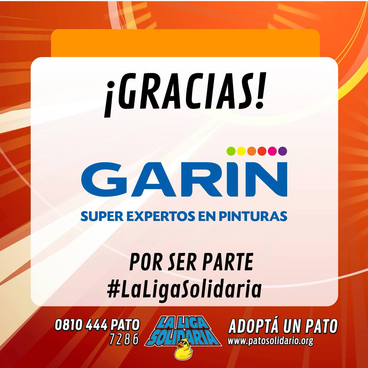 PatoSolidario's tweet photo. ¡Pintamos la ciudad de amarillo con las mejores pinturas! Muchas gracias a los patoamigos de @ComunidadGarin por acompañarnos todos los años. 👍💓 https://t.co/HrkEYLQQvW