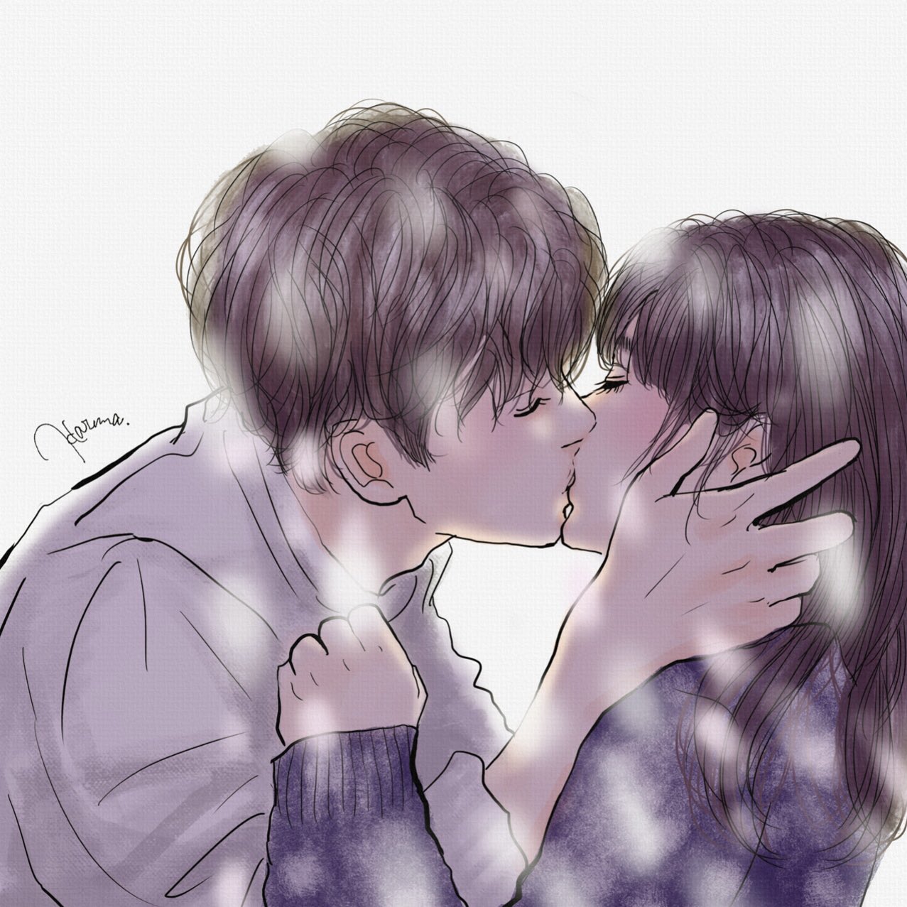 Twitter 上的 平泉春奈 キスから始まる関係 ドラマの中だけの話だと思っていたのに カップルイラスト イラスト キス T Co Mde7ysjyue Twitter