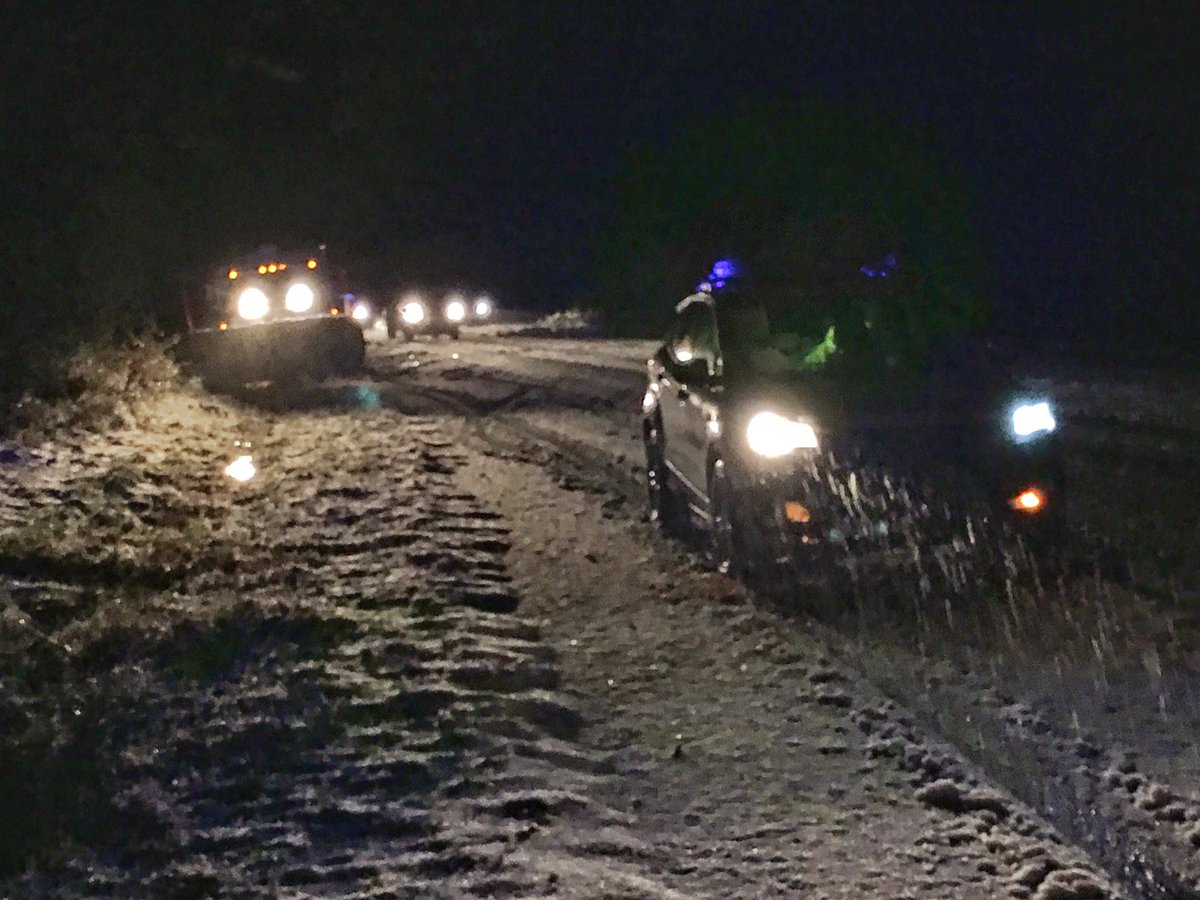 Current conditions on 276 near Travelers Rest...snow plow slid into the ditch near Furman University as they removed a tree from the road.