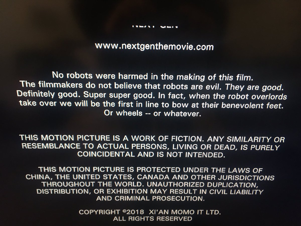 criscas74's tweet image. NextGen is a great movie on #Netflix ...until you see the end titles and discover that is #puregenius #chinesehumor