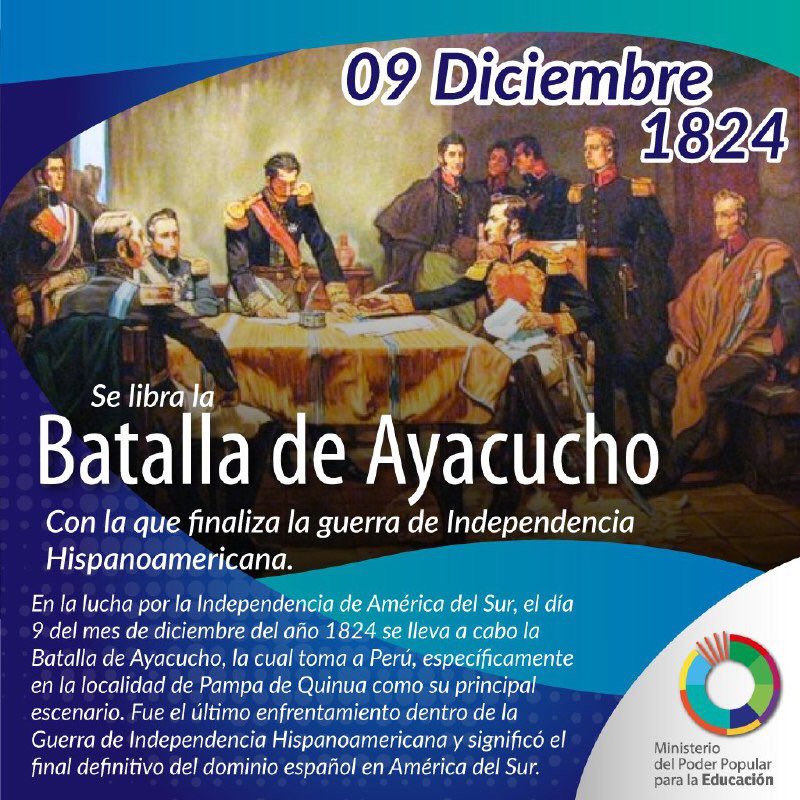 JauaMiranda's tweet photo. El 9 de diciembre de 1830, el Libertador Simón Bolívar ya agonizante, se levantó de buen ánimo y exclamó “Hoy es Ayacucho” Rememorando la Gloria alcanzada por los venezolanos en la Batalla de Ayacucho comandada por Antonio José de Sucre.  ¡Viva el pueblo venezolano y su historia! https://t.co/jTz5pCFUC3