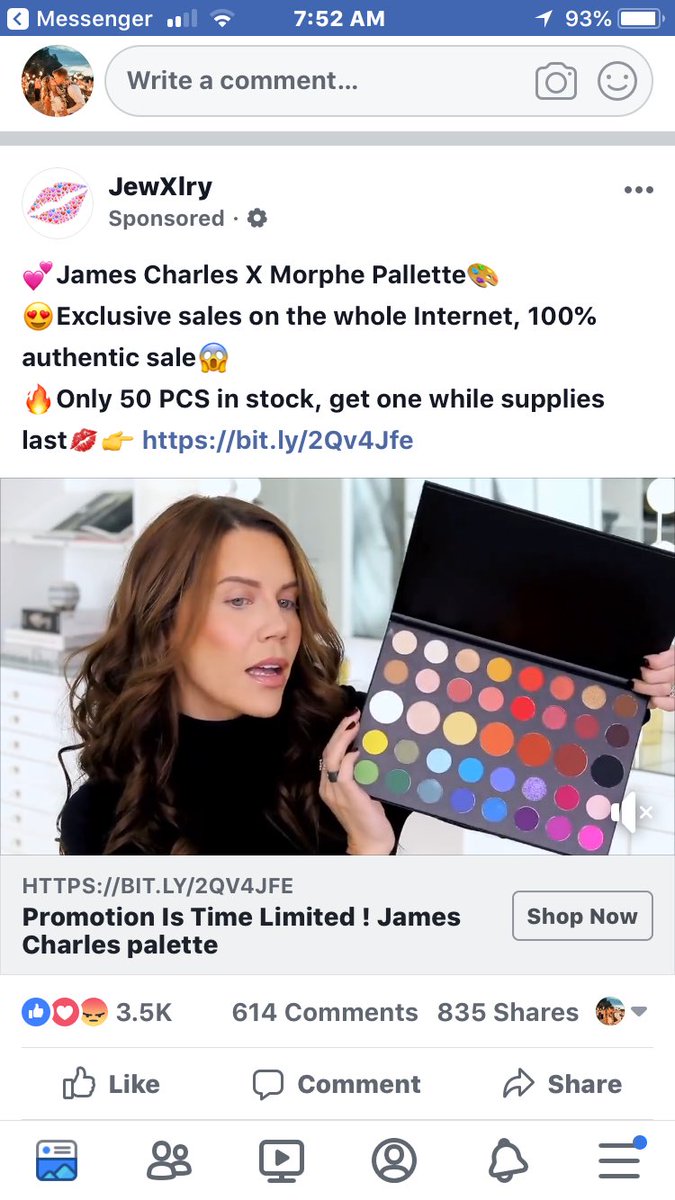 parrish_jr's tweet photo. @GlamLifeGuru @jamescharles scam!? Hoping no one falls for this. https://t.co/G2Gjdw9iCp