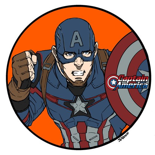 ヨシオカサトシ 日曜夜のリク絵 キャプテンアメリカ Captainamerica Avengers キャプテンアメリカ ヨシオカサトシ 日曜夜のリク絵 キャプテンアメリカ Captainamerica Avengers キャプテンアメリカ