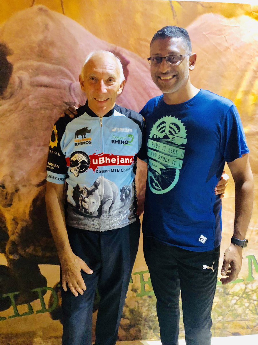 iannaidu's tweet image. @PhilLiggett an absolute pleasure to meet you. And for this worthy cause too @uBhejaneXtreme 🦏🚴🏽‍♂️