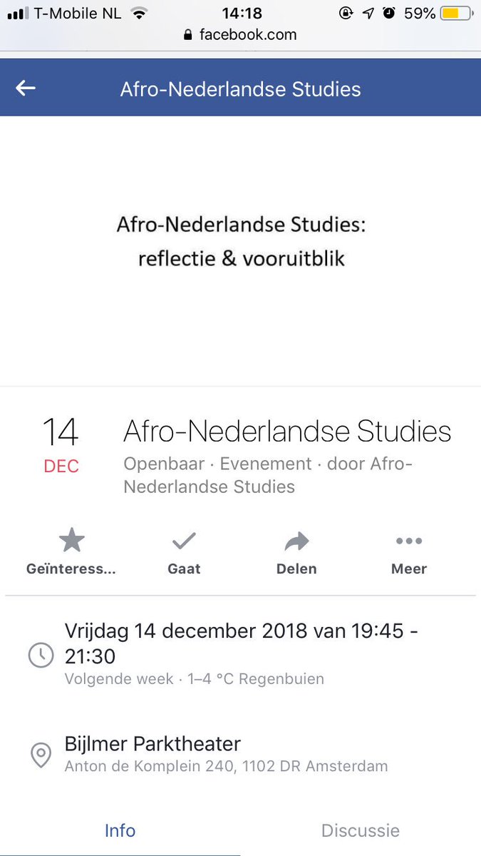 Interested in what Afro-Dutch Studies is? Join his next Friday at the Bijlmer Parktheater. m.facebook.com/81228220911965…