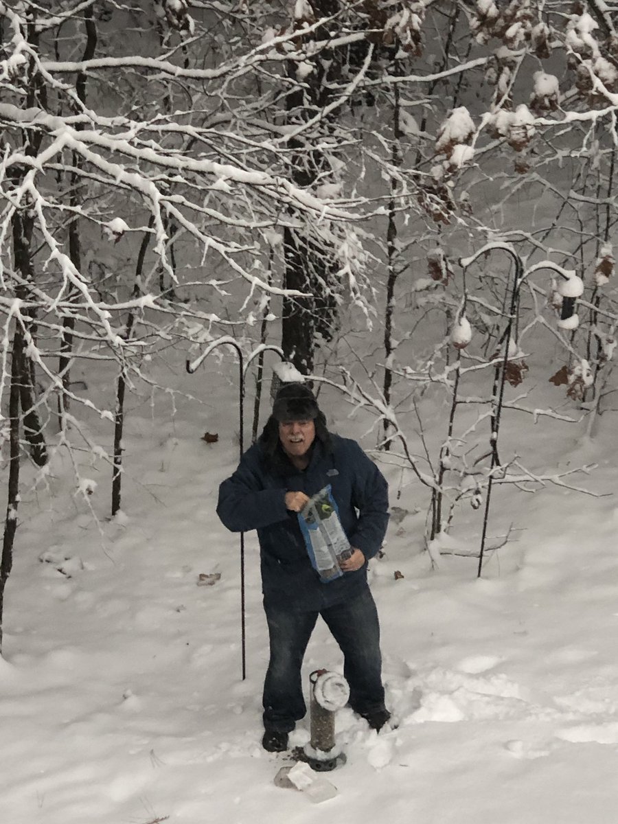 Rangerjohn's tweet image. Filling the bird feeder #ABC11