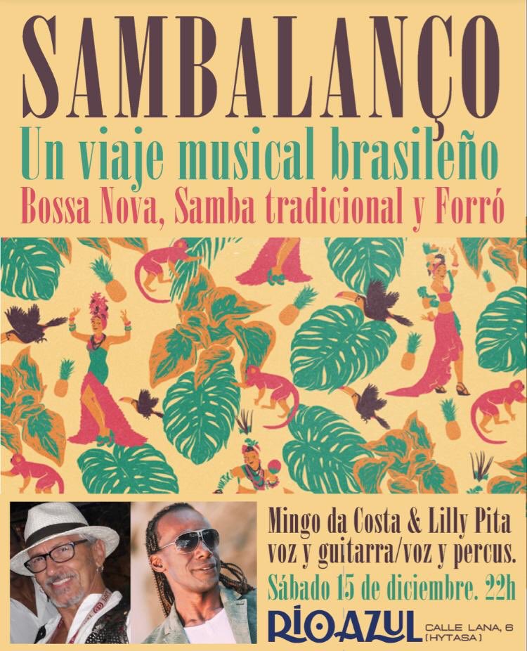 Booom! 
Conciertazo a la vista el próximo sábado 15 de diciembre a las 22h! 
Un elegante viaje musical brasileño: samba tradicional, bossa nova, forró!
Qué no te lo cuenten! 
Entrada libre.
Deja que fluya!