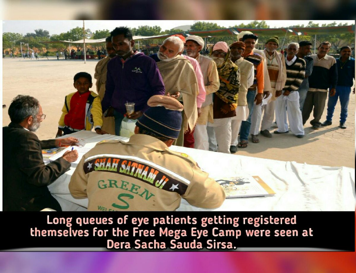 MukhijaNidhi's tweet photo. Today at Dera Sacha Sauda,  thousands of eye patients got themselves registered for the free Mega Eye Checkup camp to be held from 12-15 December.
#रूहानी_नामचर्चा https://t.co/JTv34L9ags