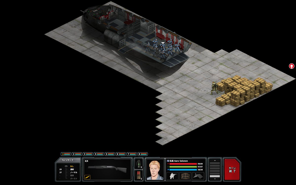 776_boo's tweet image. 初めての地上戦開始
輸送機のハッチ開いたら目の前に銃構えたエイリアンがコンニチワって…ｗ
ちょっとシュールなんですけどｗ
#Xenonauts