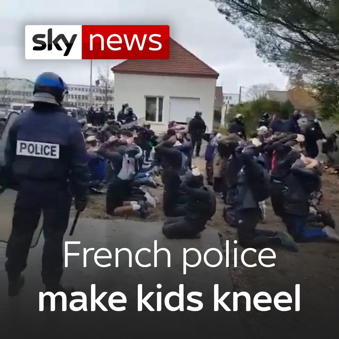 Footage, which has sparked condemnation by politicians, shows the pupils on the ground as riot police yell orders at them amid a Paris lockdown
For more on this story, head here: http://po.st/Vv8V91