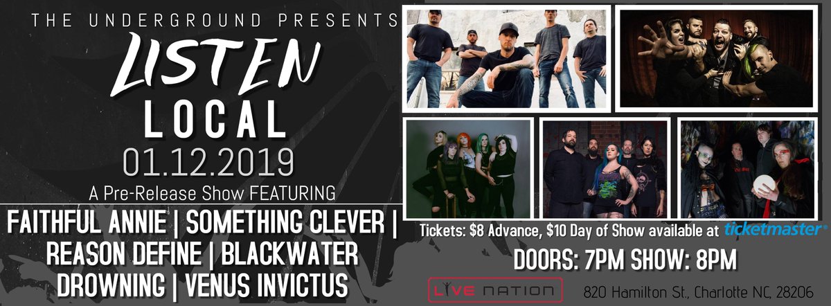 shutter16's tweet photo. New Local Show Announcement!
#faithfulannie #somethingclever #reondefine #blackwaterdrowning #venusinvictus #local #ncmusicscene https://t.co/wjhqgyCWj7