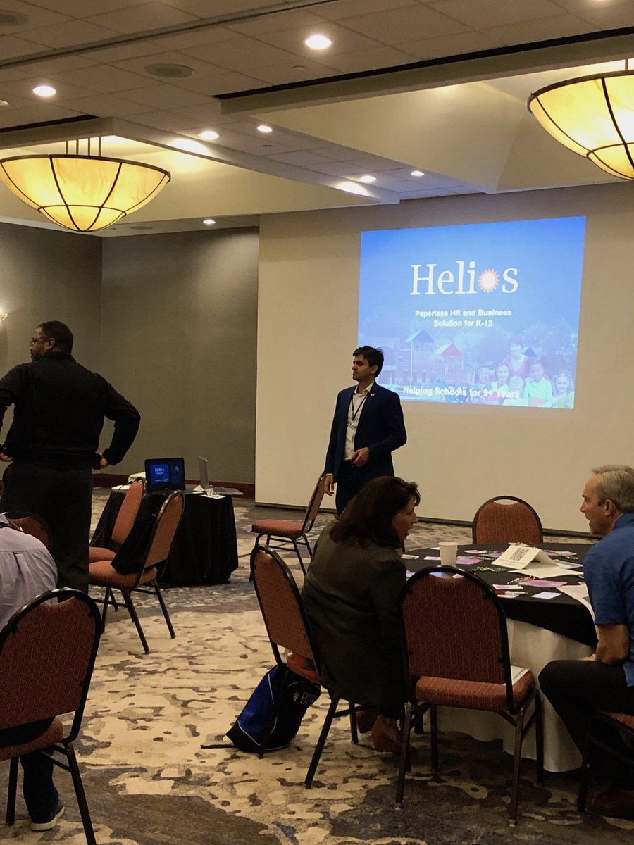 Helios_Ed's tweet photo. Presenting to #HR leaders at #AASPA #HumanCapitalLeadership summit in FL on how Helios can really work for them, can adapt to their processes and policies and not the other way around. #k12 #SavingTimeandMoney #k12admin #heliosed https://t.co/WBfr4GYN6t