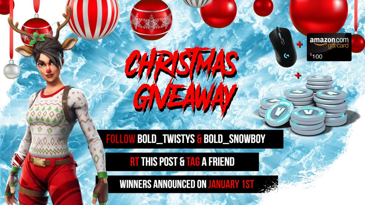 twistysCS's tweet photo. 🎁 #Concours 🎁
-Souris logitech G403
-10 000 V-BUCKS
-Carte-cadeau Amazon de 100$
-1 item de la twistys merch (https://t.co/3E7t6CVwd6)

Pour participer :
✅ RT + FOLLOW @BOLD_twistys et @BOLD_Snowboy 
✅ Tag un(e) ami(e)
✅https://t.co/VJZLygH3Lb
Tirage : 1er janvier 2018 ❄️ https://t.co/thanxcV9rG