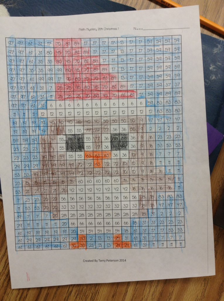 MrsClemensNH's tweet photo. One of the learners favorite activities this year to practice their math facts is mystery pictures! #christmasowl #factpractice https://t.co/8Nehv0JBnI