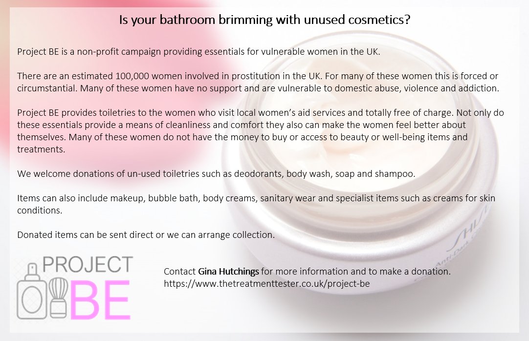 Project BE is looking for donations of unused toiletries and essentials for women #prrequest #beauty #cosmetics #womeninneed #beautyessentials #donate