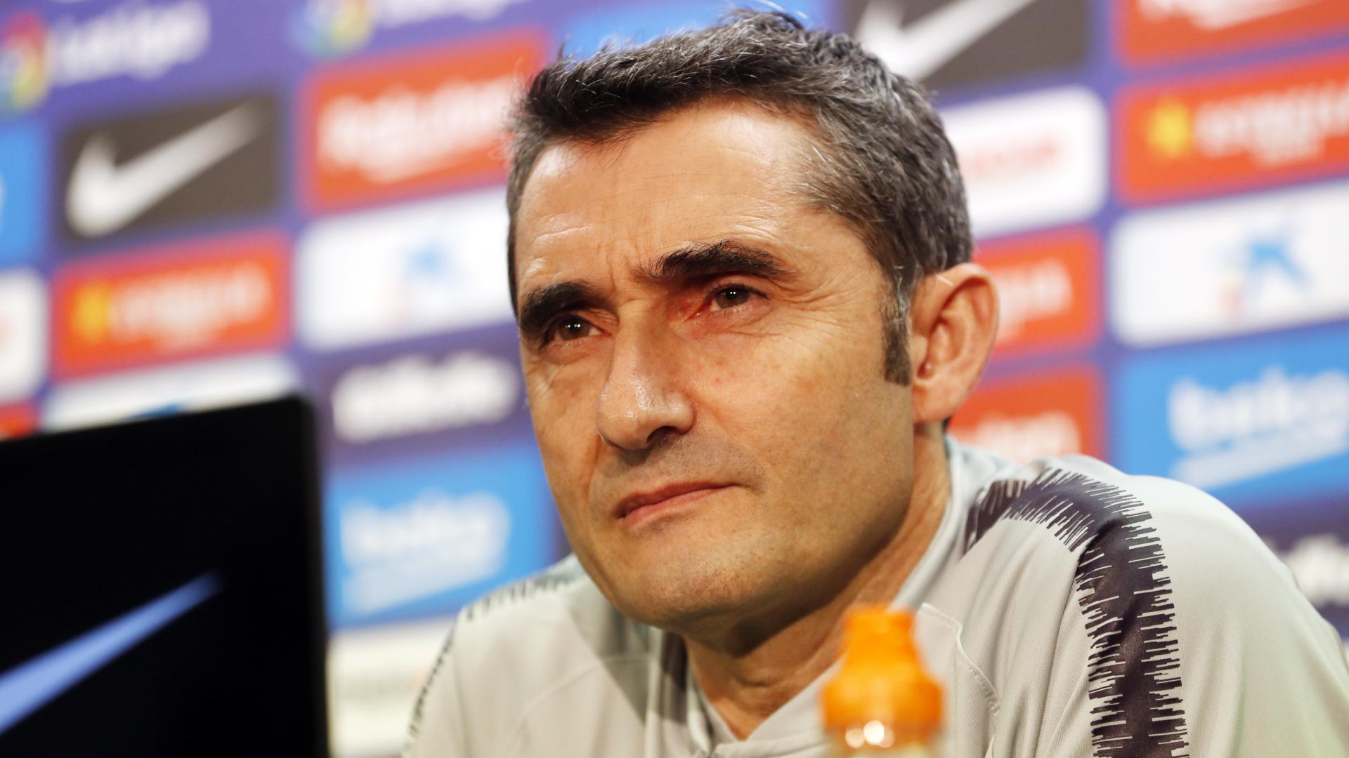 Ernesto Valverde, en sala de prensa (Foto: FCB).