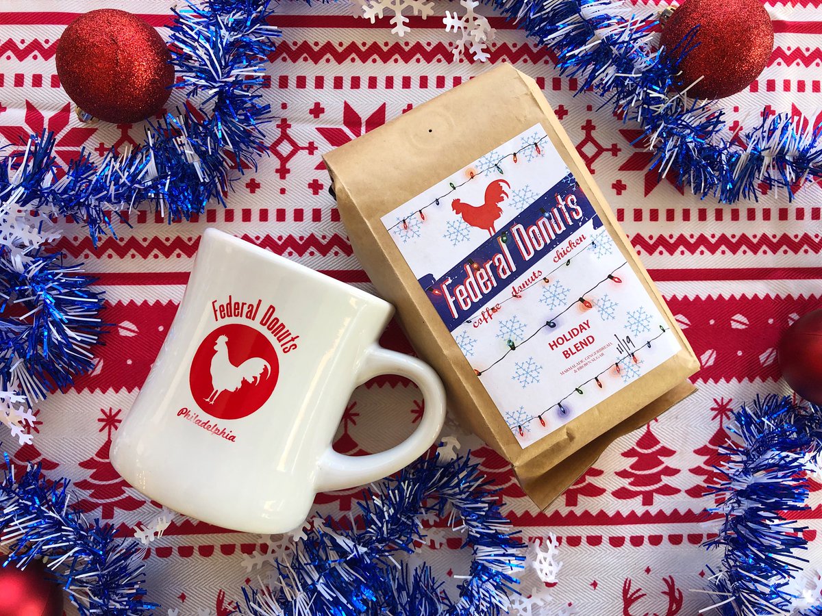 Our Holiday Blend now brewing in all shops 💙☕️❤️ Roasted by our friends at @elixrcoffee, a blend of Ethiopian natural, Costa Rican, and Guatemalan features notes of marmalade, gingerbread, + brown sugar Grab a cup, a bag of beans &amp; a mug at all shops (or online! 🔗 in bio)🎄