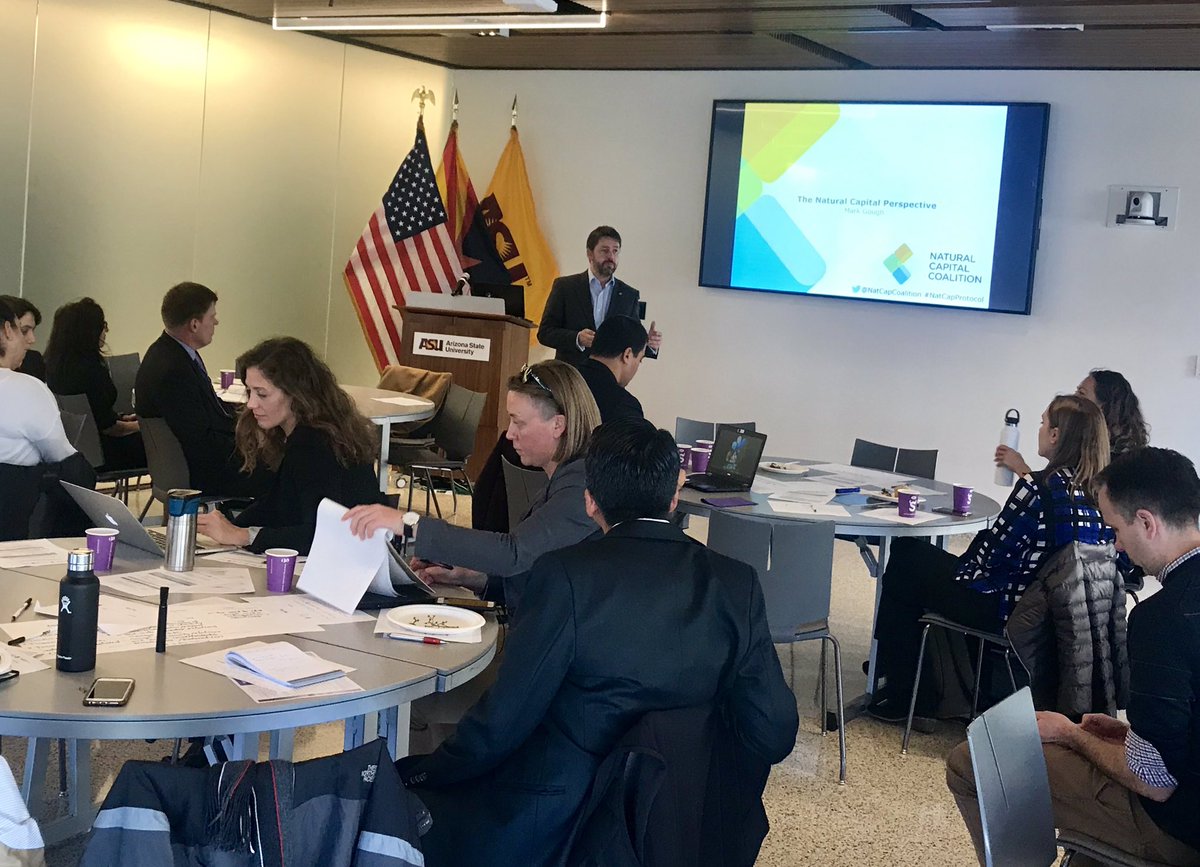 LeahLeopold's tweet photo. Fun to host the @NatCapCoalition @ConservationOrg @NOAA @ICAEW today at @asu D.C. to launch a #NaturalCapitalProtocol for the Ocean @ASUResearch @BiodiversityASU https://t.co/LXGwWSOukF