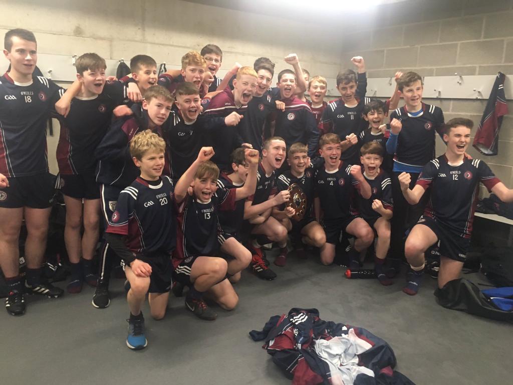 Aquinas Grammar celebrate after winning the Cirn na nÓg Shield today. This was the first Grade A Ulster Schools' success for <a href="/aquinasgrammar/">Aquinas Grammar</a> 

Maith sibh, a bhuachaillí