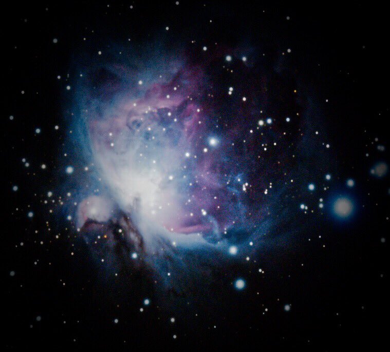 ricvilla's tweet image. Orion Nebula, the stars factory. 200 20-second exposures at 1600 ISO stacked with #DeepSkyStacker and processed with #PhotoshopCC