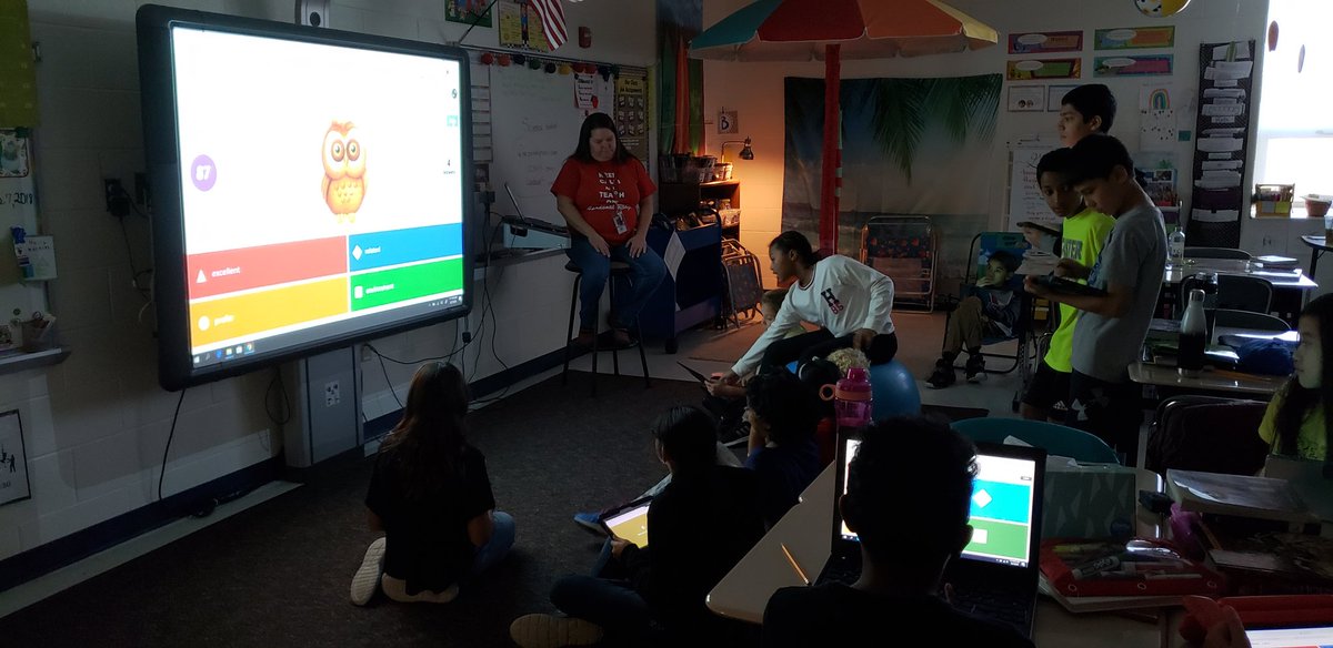 Angela79683235's tweet photo. #fridayfunday make kids want to be in school, not just go to school. Animal adaptations on Kahoot #CREyr5 #CardinalRidgeES #RedWingsSOAR https://t.co/6CZcGdh01H