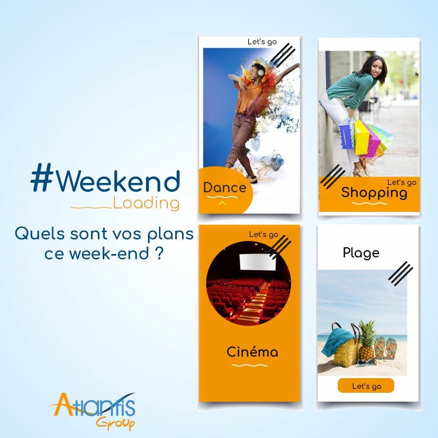 atlantisgroupsn's tweet photo. #weekendloading
Souriez, c’est le week-end 🤩💯 ! Qu’avez-vous prévu comme activités pour vous détendre ? 
#kebetu #FridayFeeIing #weekend #team221 #dakar https://t.co/J2qwfsUfXU