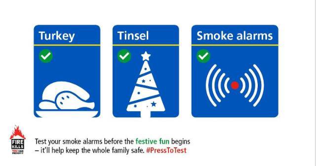 With Christmas approaching make sure you test your smoke alarm - It could save your life.