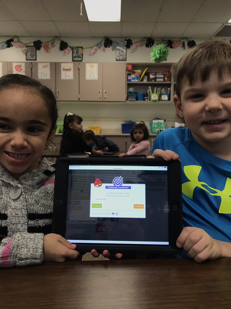 misslwilliams88's tweet image. We completed the #HourofCode in Kindergarten today! We used @codeorg to teach us how to code with angry birds! I’m so proud of my programmers #CSEdWeek #HourOfCodeInPA @PADeptofEd
