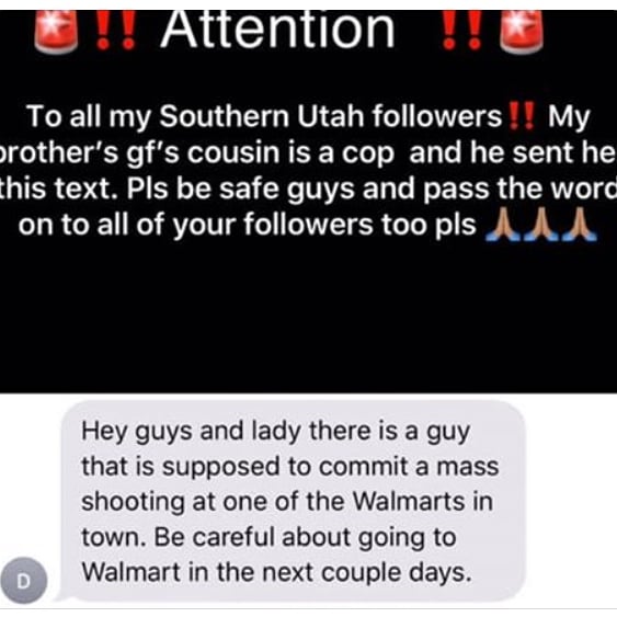 sgcitypoliceut's tweet photo. The suspect behind this threat has been arrested. We encourage anyone with information on a crime to contact police immediately. Happy, safe weekend. https://t.co/nD6HTlMt0d