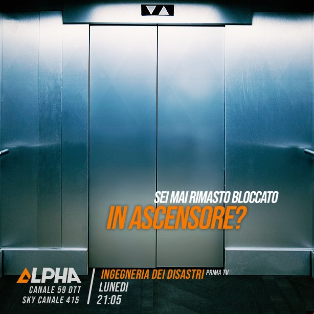 alpha59official's tweet photo. Che si tratti di un treno, un aereo, o “semplicemente” un ascensore, la linea che separa un viaggio tranquillo da un disastro è sempre sottilissima. #IngegneriaDeiDisastri torna stasera alle 21.05 su #Alpha59. https://t.co/2DaXfISpQp