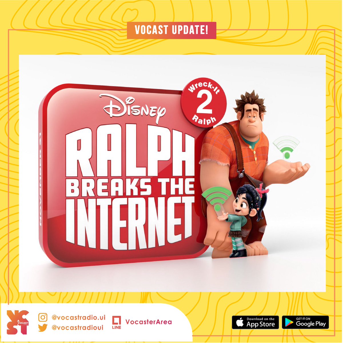[VOCAST UPDATE!]
Di film Ralph Breaks the Internet 2,karakter Shank yg diisi suaranya Gal Gadot dibuat berdasarkan karakter Gisele di F&amp;F loh!
Nah! Pantengin Vocast Update only on Vocast Radio
Stream on Vocast.ui.ac.id
Vocast Radio
Bring Your Voice To The World!