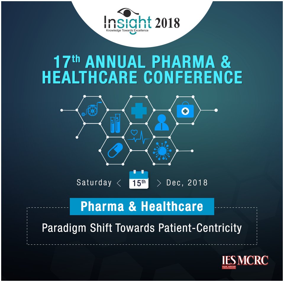 IESMCRC's tweet photo. INSIGHT the 17th Annual Pharma and Healthcare Conference aims at inspiring the young budding professionals by providing an insight into the current pharma and healthcare scenario! #Insight2018 #IESMCRC #Pharma #Healthcare
To know more, visit - https://t.co/0l60khpqed https://t.co/fl1xTMzkM6