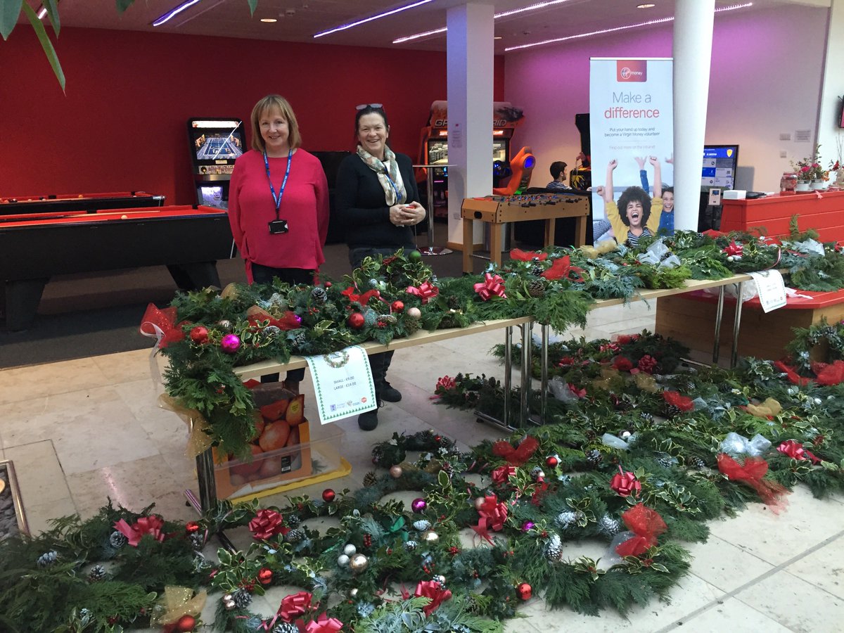 VMFoundation's tweet photo. Great to have @JusticePrince here @VirginMoney today selling their lovely Christmas wreaths! #SocialEnterprise #VMFCommunity https://t.co/7Vv5KtNzPU