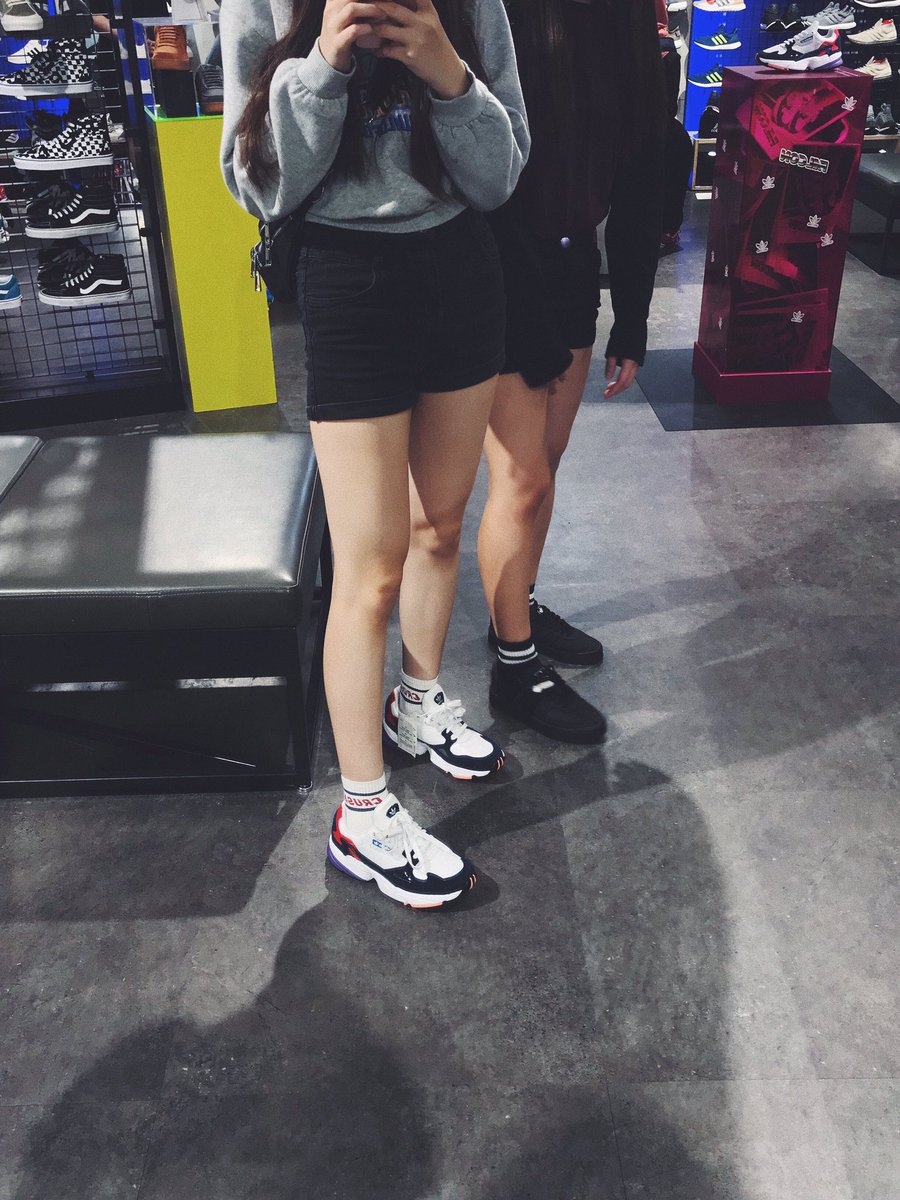 Bitch tried on Adidas falcon today bc 